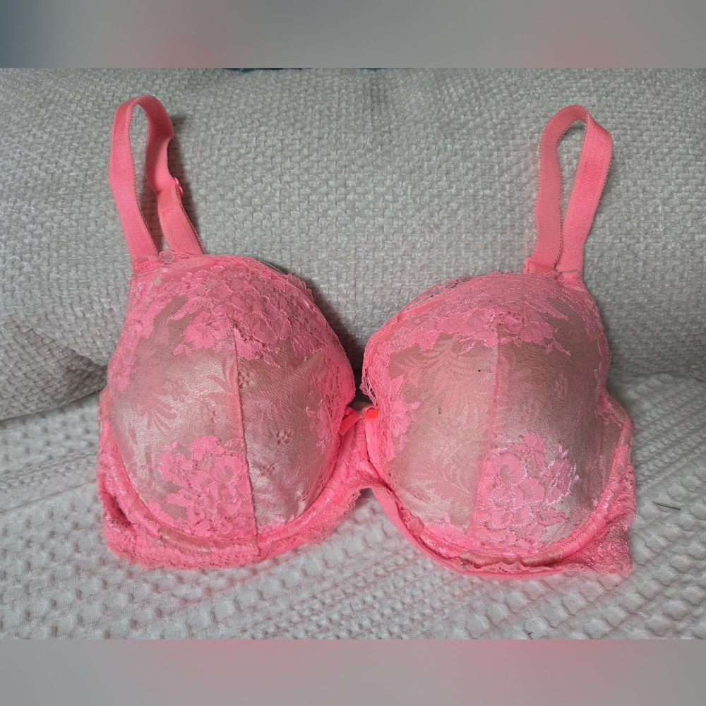 Victoria's Secret Bright Pink Lace Bra